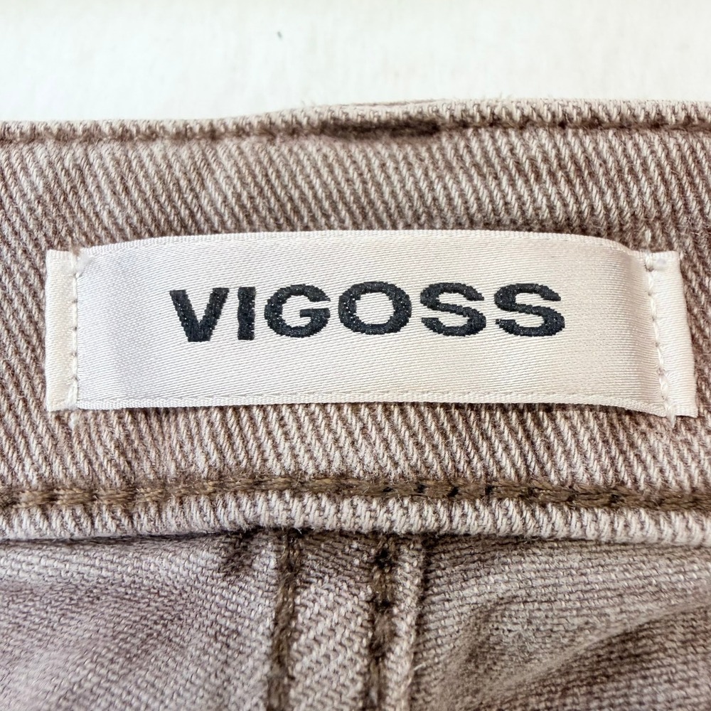 Vigoss Women's Carpenter Baggy Straight Jeans Size 27 Taupe Wide Leg Utility - Picture 3 of 13